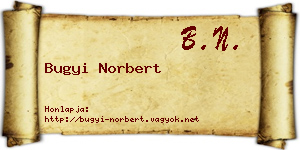 Bugyi Norbert névjegykártya